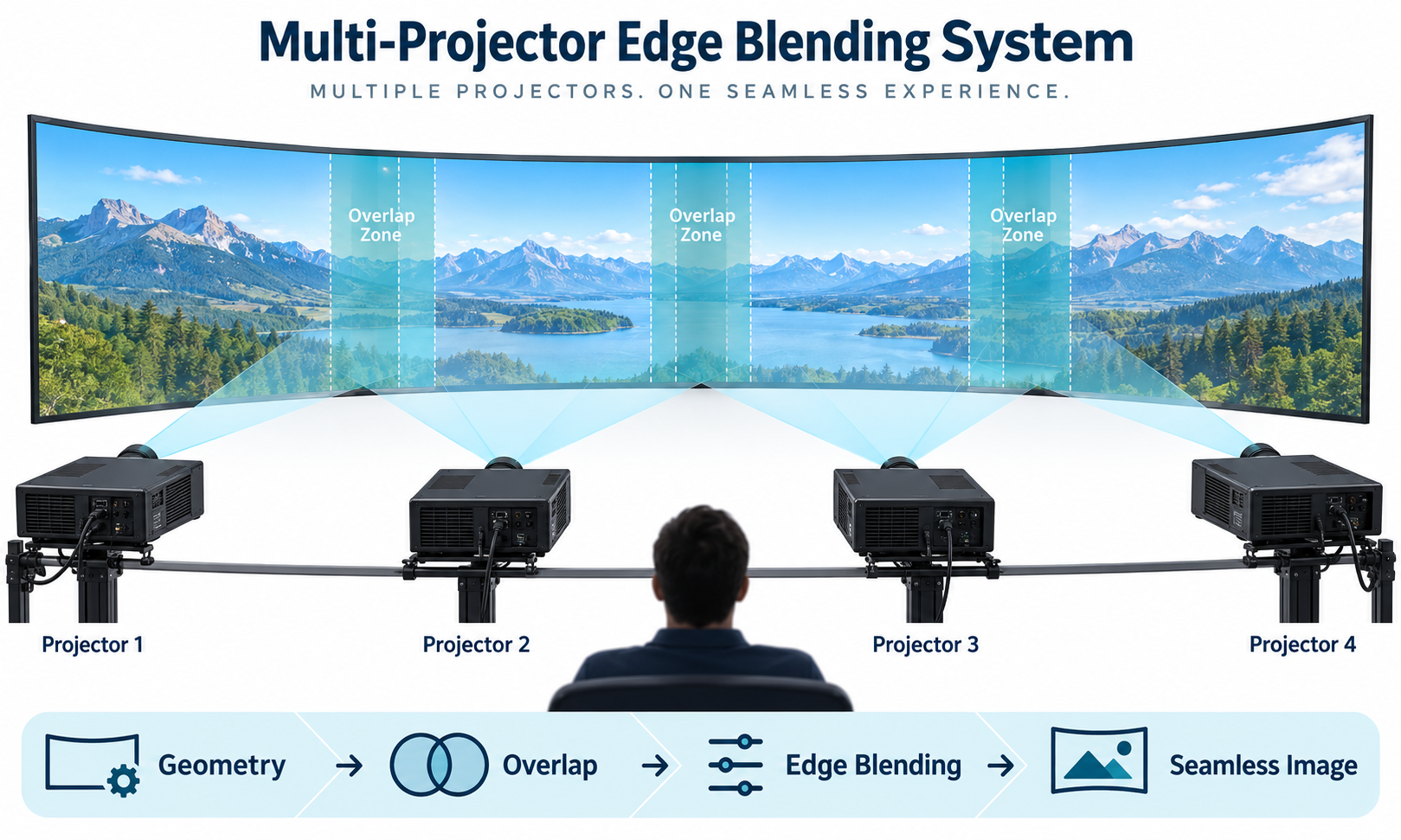 Latest company case about Edge Blending and Geometry Correction for Multi-Projector Immersive Systems