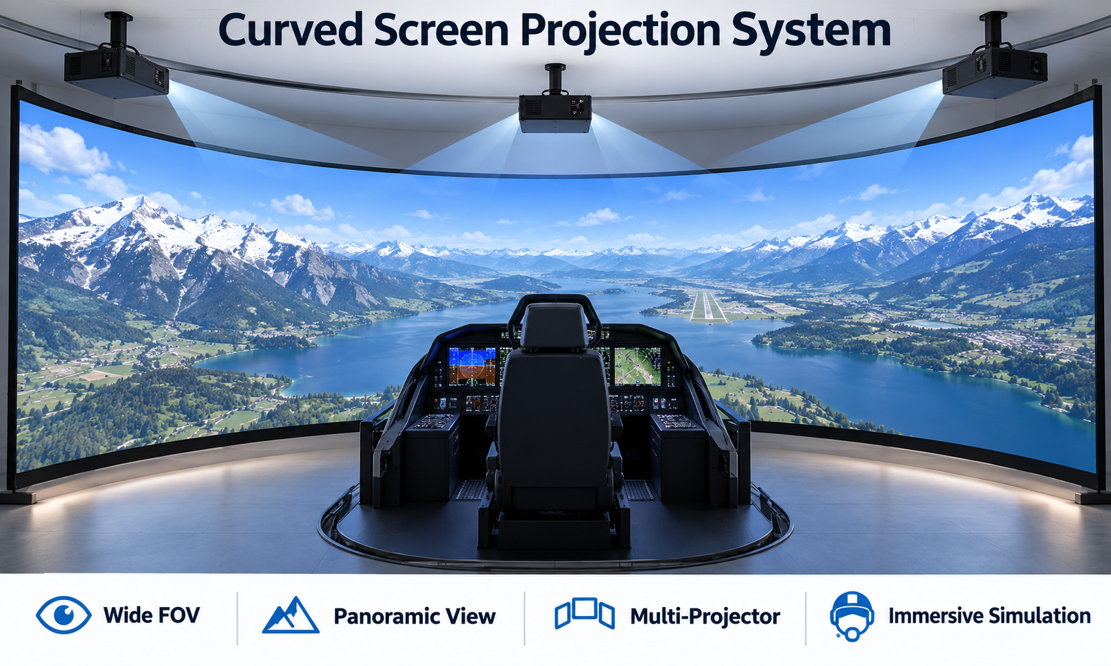 Latest company case about Curved Screen Projection System Design for Immersive and Simulation Environments
